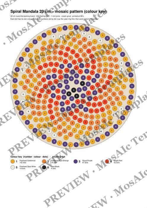 Spiral Mandala 20 cm guide page 1 preview