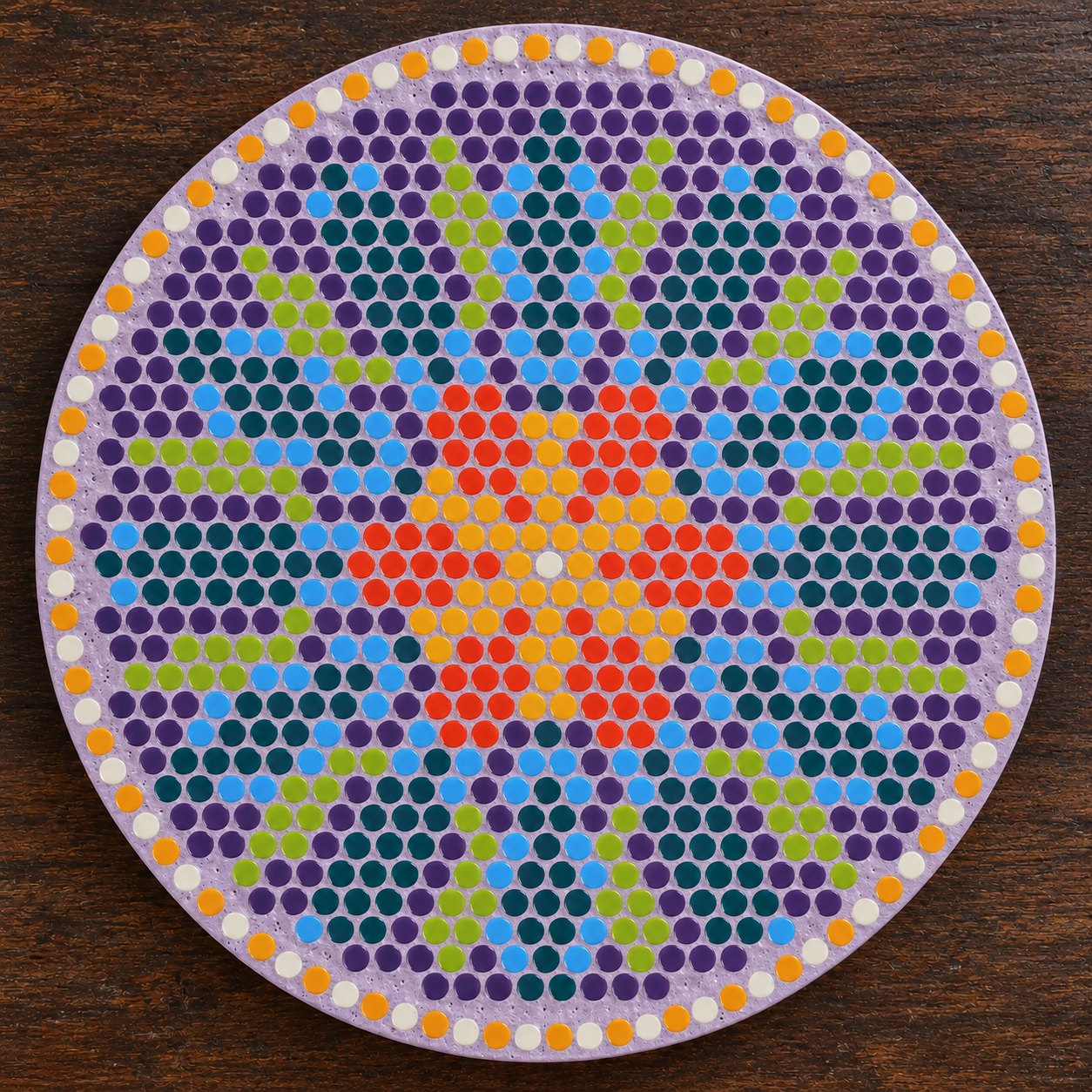Flower Mandala 30 cm: AI rendered image of completed mosaic