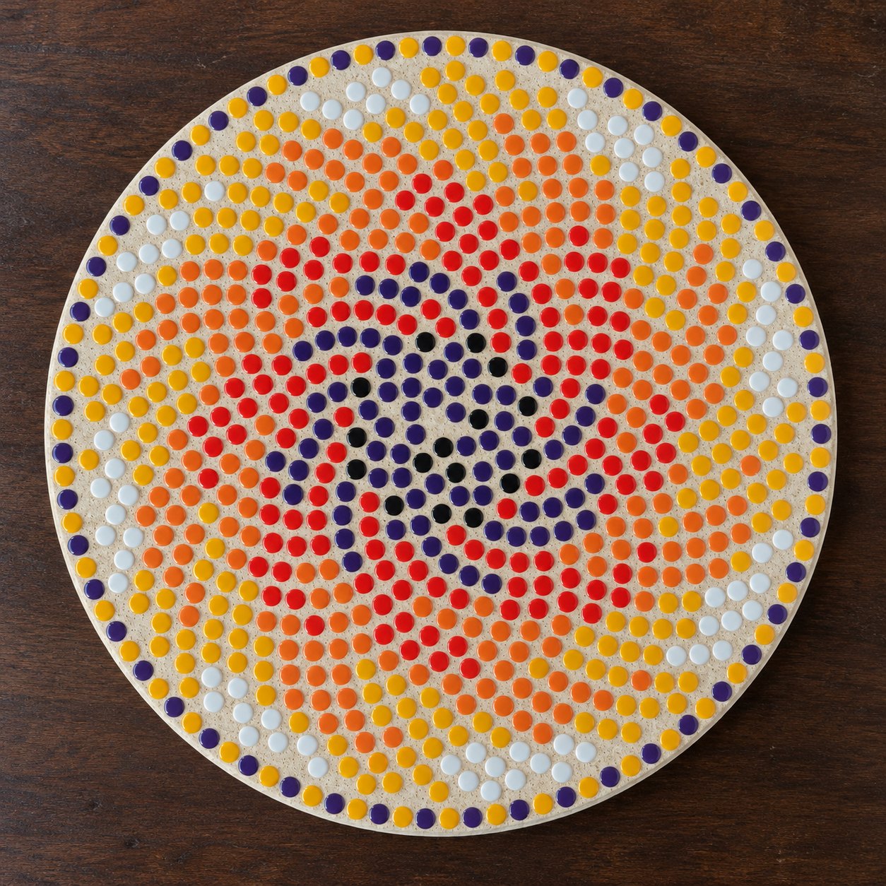Spiral Mandala 30 cm: AI rendered image of completed mosaic