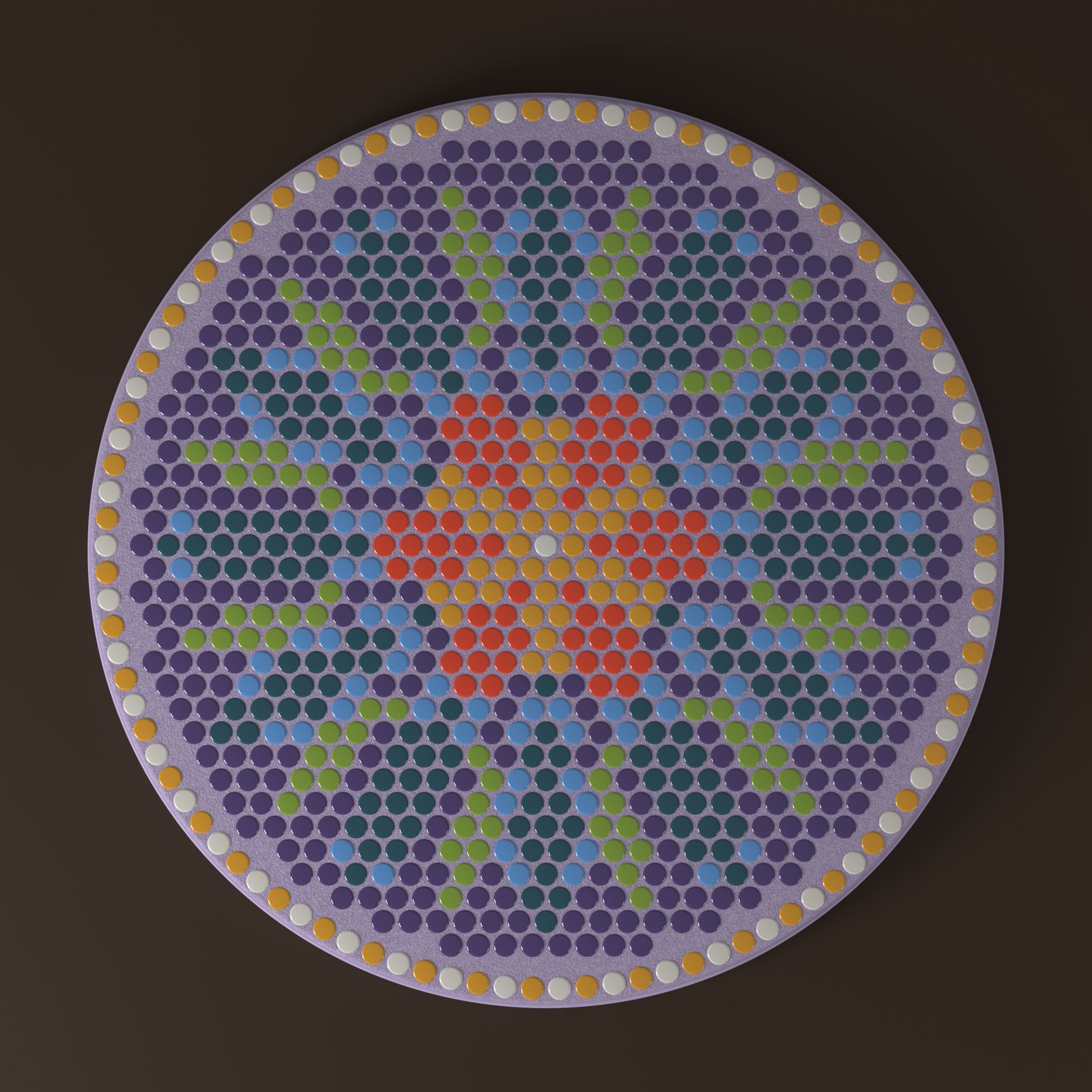 Flower Mandala 30 cm: AI render of mosaic layout