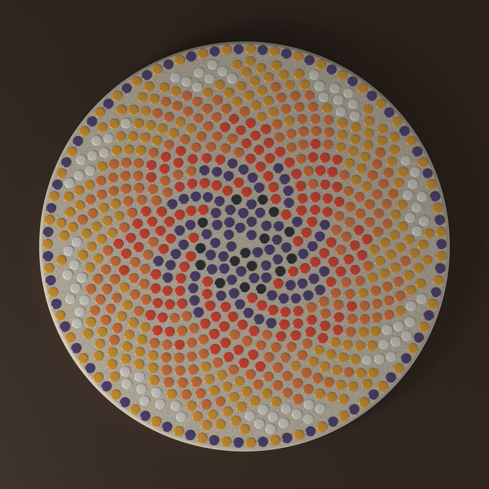 Spiral Mandala 30 cm: AI render of mosaic layout