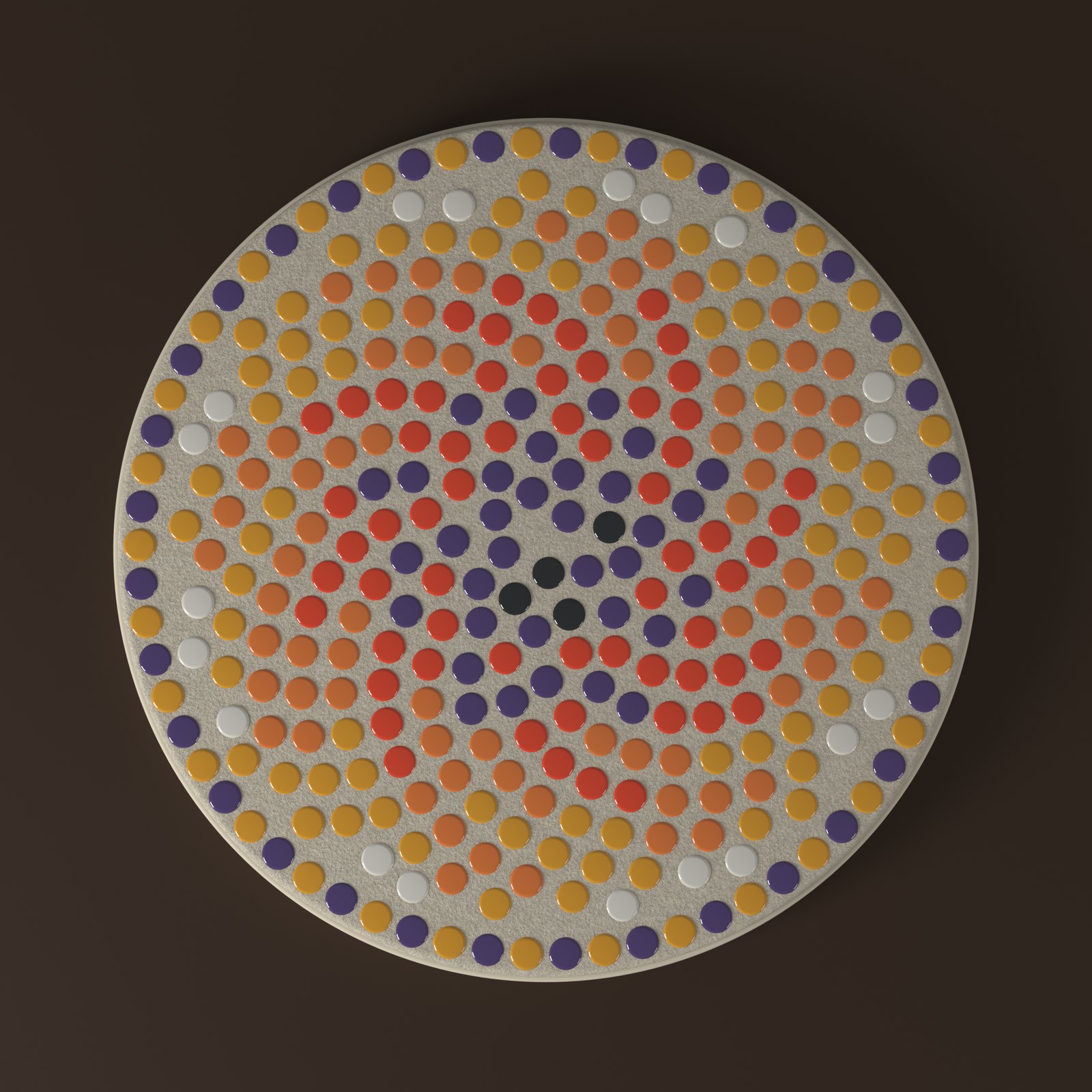 Spiral Mandala 20 cm: AI render of mosaic layout