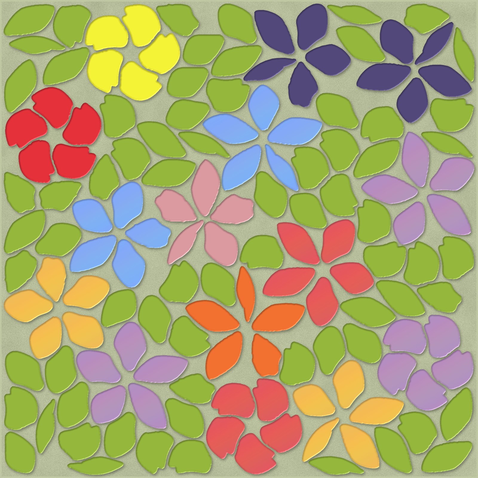 Petal Meadow – Fallen Petals: AI render of mosaic layout